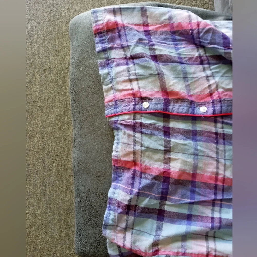 Victoria Secret plaid metallic pajama set size medium blue pale purple and blue